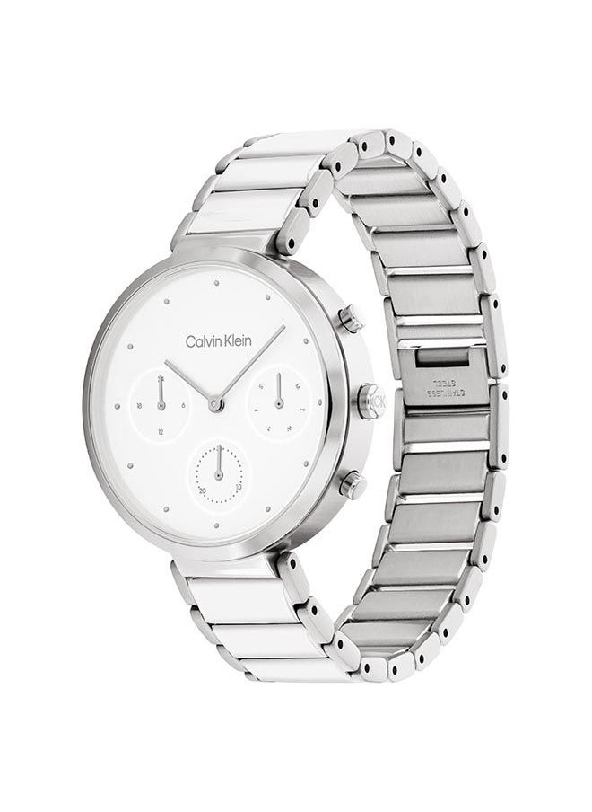 CALVIN KLEIN ساعة يد ستانلس ستيل بعقارب دائرية الشكل للنساء 25200282 - 36.5 ملم  - Image 3