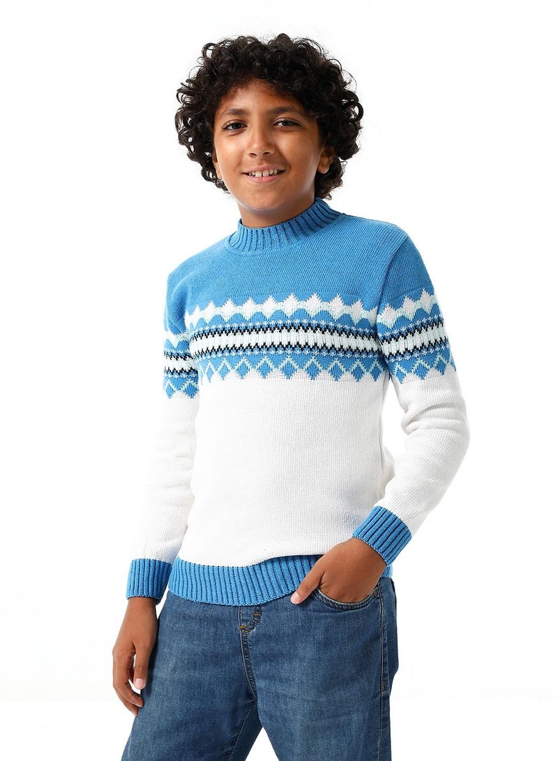 سيزار بلوفر صوف أولادي مزود بتصميمات متعددة - Image 2