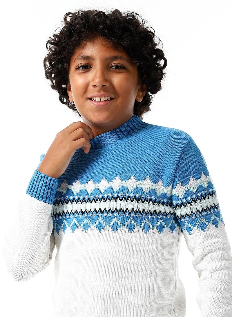 سيزار بلوفر صوف أولادي مزود بتصميمات متعددة - Image 3