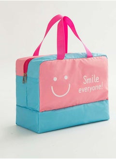 Loquat Waterproof Dry Wet Separation Swimwear Clothes Bag Pink/Blue  - Image 1