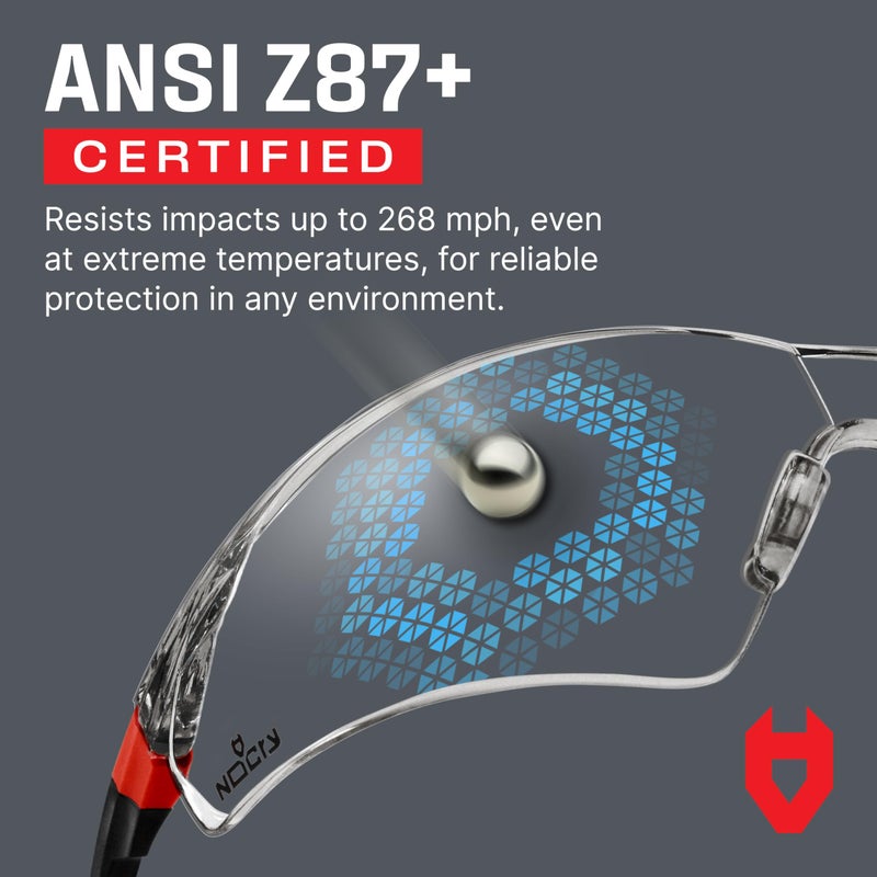 NoCry Clear Safety Glasses for Men and Women with Anti-Fog and Scratch Resistant Wrap Around Lenses, Adjustable Temples and Nose Pads — ANSI Z87 Certified Protective Eyewear with 100% UV Shielding - Image 5