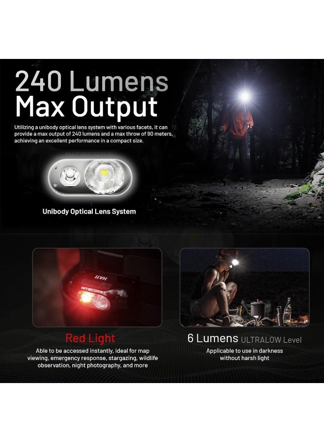 Nitecore HA11 Headlamp, 240 Lumen Ultra Lightweight, use 1xAA Battery with Lumen Tactical Organizer - Image 3