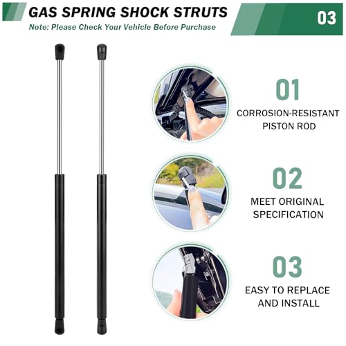 Dekalaii Rear Hood Struts Shocks Lift Supports Gas Spring Fit for Mitsubishi Outlander 2007-2013 for PM3194 Set of 2 - Image 4