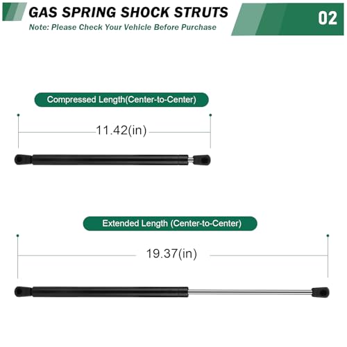 Dekalaii Rear Hood Struts Shocks Lift Supports Gas Spring Fit for Mitsubishi Outlander 2007-2013 for PM3194 Set of 2 - Image 3