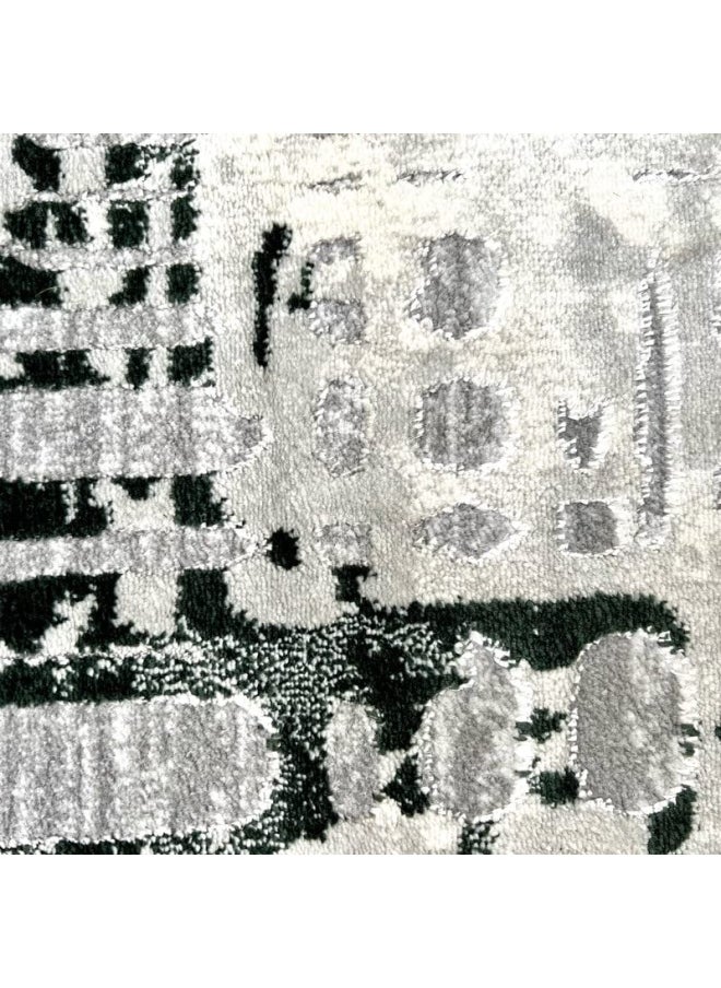 HANDPICKED FURNITURE Abstract Grey Rectangular Carpet Ultra Soft Area Carpets For Bed Room Living Room And Dining Room Anti-Slip Floor Carpets Easy To Clean Made In Turkey  - Image 5