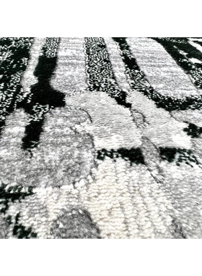 HANDPICKED FURNITURE Abstract Grey Rectangular Carpet Ultra Soft Area Carpets For Bed Room Living Room And Dining Room Anti-Slip Floor Carpets Easy To Clean Made In Turkey  - Image 4
