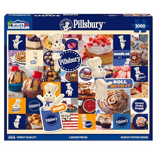 White Mountain Pillsbury Puzzle 1000 Piece Baking Collage Jigsaw Puzzles for Adults and Women - Image 1