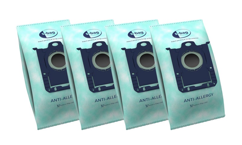 AEG GR206S sBag أكياس مكنسة كهربائية مضادة للحساسية VX4 VX6 VX7 VX8 AB61 4 أكياس غبار صناعية عالية الأداء في الترشيح تقلل من حبوب اللقاح والعث والمواد المسببة للحساسية مثالية لمرضى الحساسية