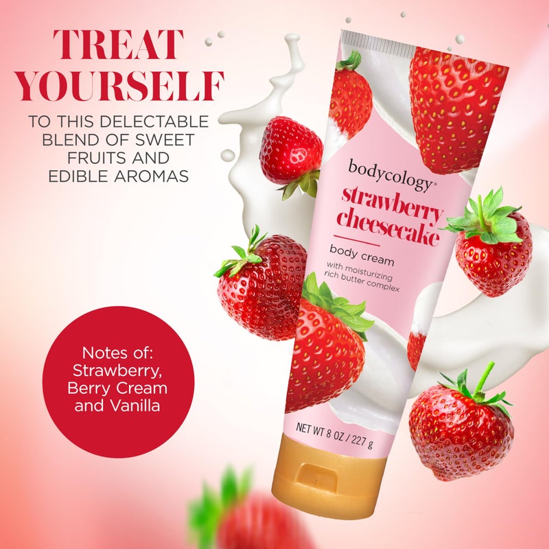 Bodycology Shea Butter Body Cream, Strawberry Cheesecake, 8 oz - Image 2