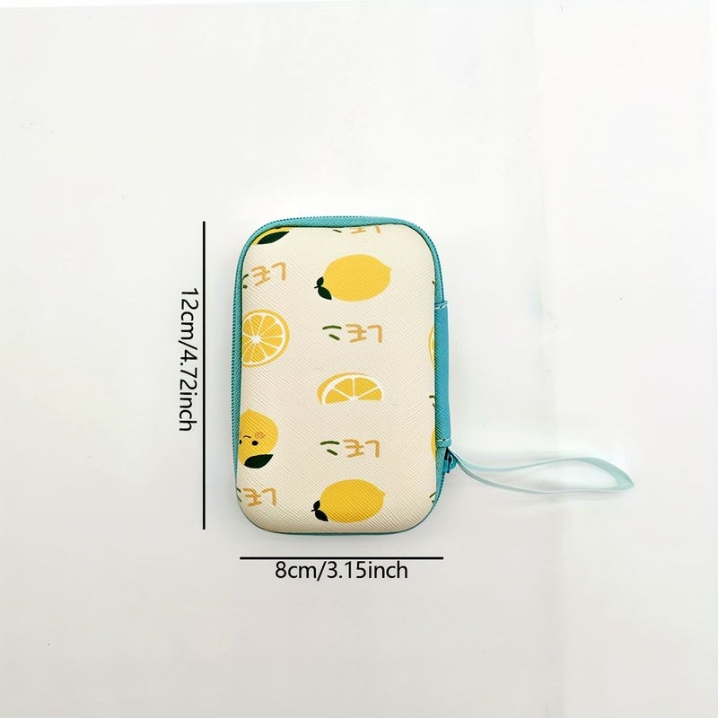 Yellow Lemon EVA Hard Shell Zipper Pouch Cable Organizer Bag Digital Storage Case - Image 2