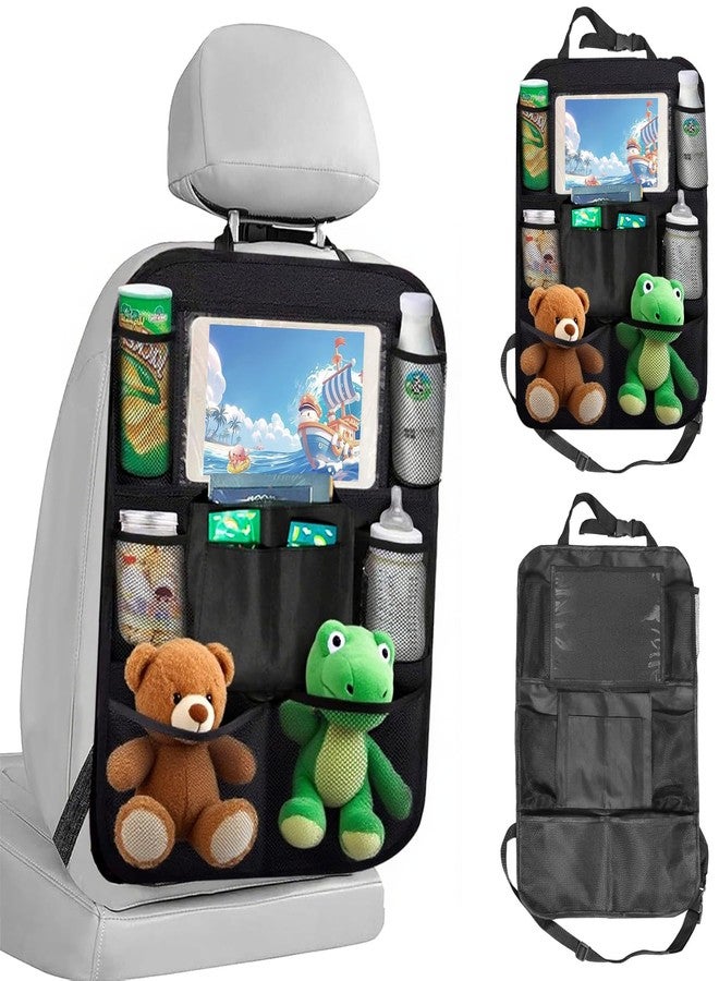 Aoeeki Back Seat Car Organizer, Car Organizers Bag with Touch Screen Tablet Holder 10 Storage Pockets for Kids Toddlers Car Seats, Travel Accessories,Road Trip Essentials Black - Image 1