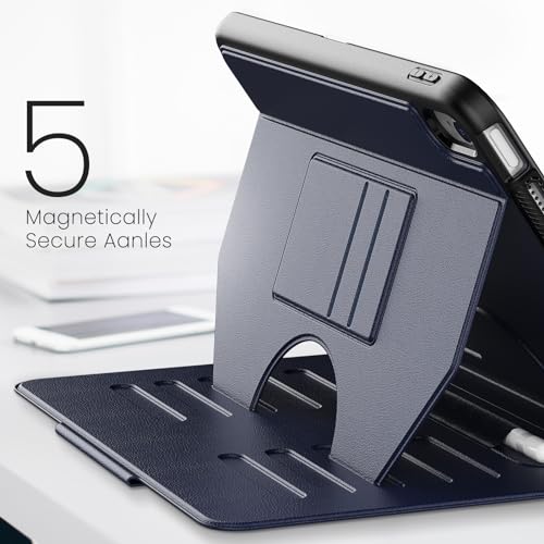 Lainergie Case for iPad (A16) 11th Generation 11-inch 2025 & iPad 10th Generation 10.9-inch 2022, Lainergie Shockproof Slim Multi-Angles Magnetic Stand Cover with Auto Sleep/Wake/Pen Holder/Card Slot, Dark Blue - Image 4