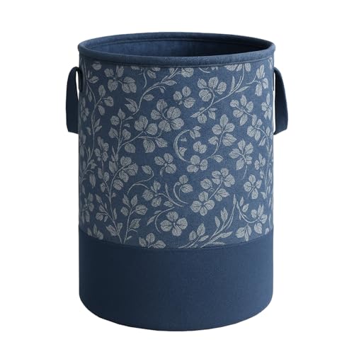 Laxis Laundry Basket, Freestanding Laundry Hamper, Collapsible Tall Clothes Hamper with Easy Carry Handles for Clothes, Laundry Basket for Decorative Nursery Blanket,Toys,Baby Room, | Blue Color | - Image 1