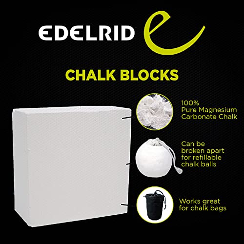 Edelrid Premium Chalk Block for Gym & Bodybuilding Exercises, Rock Climbing,Weightlifting,Art & Craft I Long Lasting Magnesium Carbonate Powder for Better Grip & Overall Performance, 4 x 65 Grams - Image 3