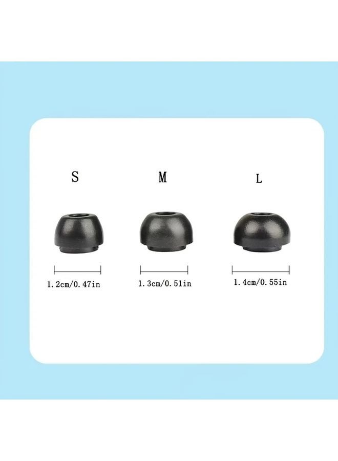Black Memory Foam Ear Tips Noise Cancelling Comfortable Fit Wireless In Ear - Image 2
