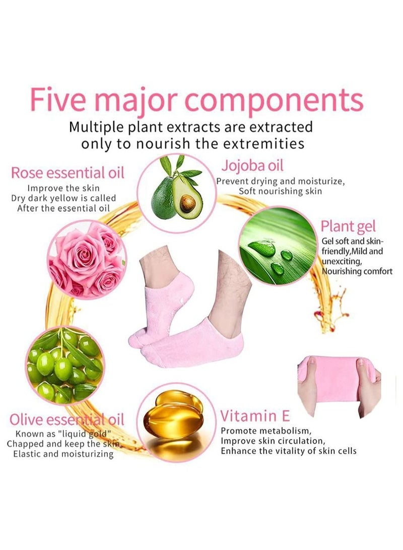 Gonice Moisturizing Gloves Socks Set Gel Spa for Moisturize Soften Repairing Dry Hands Feet Cracked Skin Care Silicone inside - Image 4