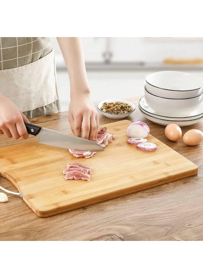 MOMENT Bamboo Cutting Boards For Kitchen, Extra Large Wood Cutting Board With Deep Juice Groove And Handle Heavy Duty Chopping Board, [36 X 26Cm]  - Image 3