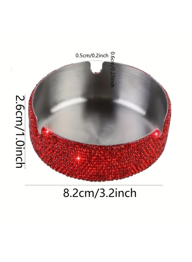 Elegant Round Stainless Steel White with Sparkling Crystal Embellishments Durable Luxury Gift for Parties Home Decor or Personal Use Party Accessory Glam Style - Image 2