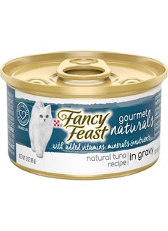 Fancy Feast Y Feast Wet Cat Food Gourmet Naturals Tuna Recipe In Wet Cat Food Gravy  (Pack Of 12) 3 Oz. Cans  - Image 1