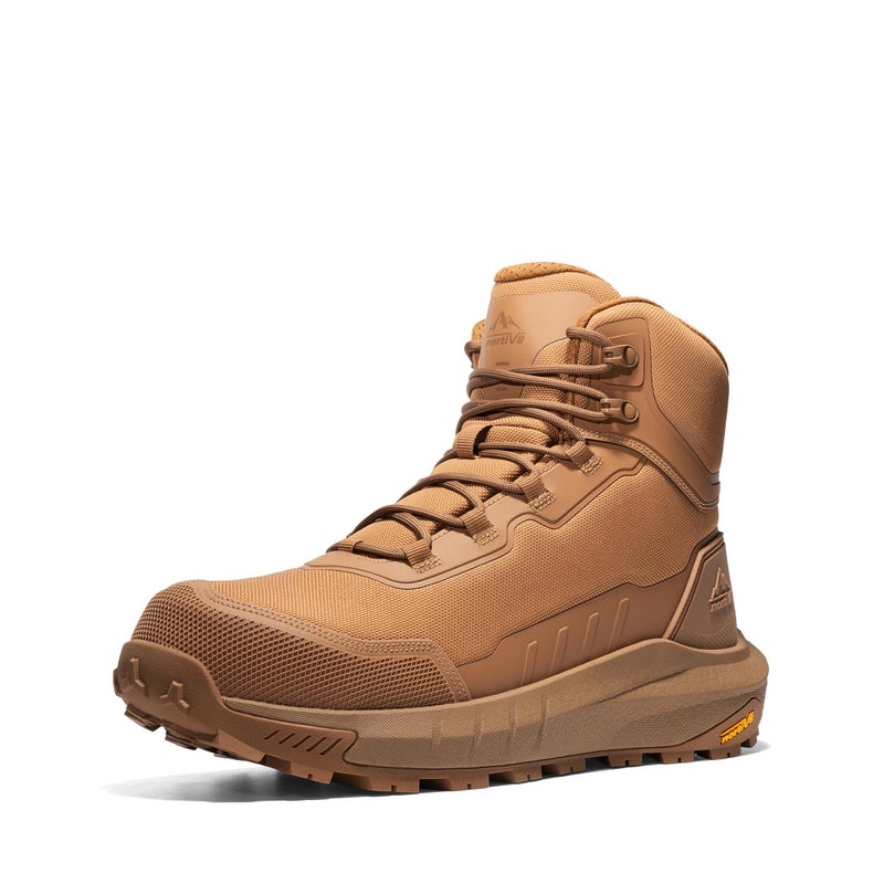 NORTIV 8 Composite Toe Boots for Men ASTM F2413-24 Safety Work Boots Lightweight Anti-Fatigue Non-Slip with Zipper for Warehouse Construction, Terrascope-nano,Size 10.5,Coyote,SNIB26008M - Image 1