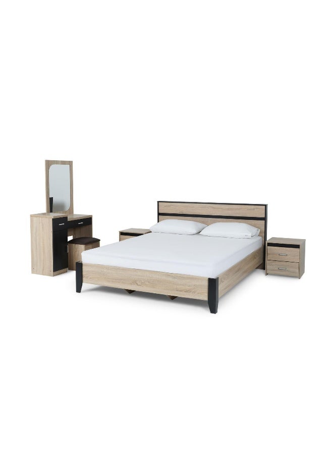 Pan Home Decasta 6 Pieces Bedroom Set 160X200 Cm - Sonoma And Wenge - Image 2