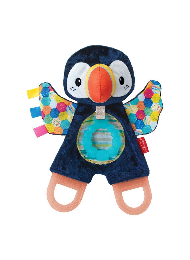 Infantino Cuddly Puffin Baby Teether Toy BPA-Free Silicone Textured Teething Toy 0M+ - Image 4