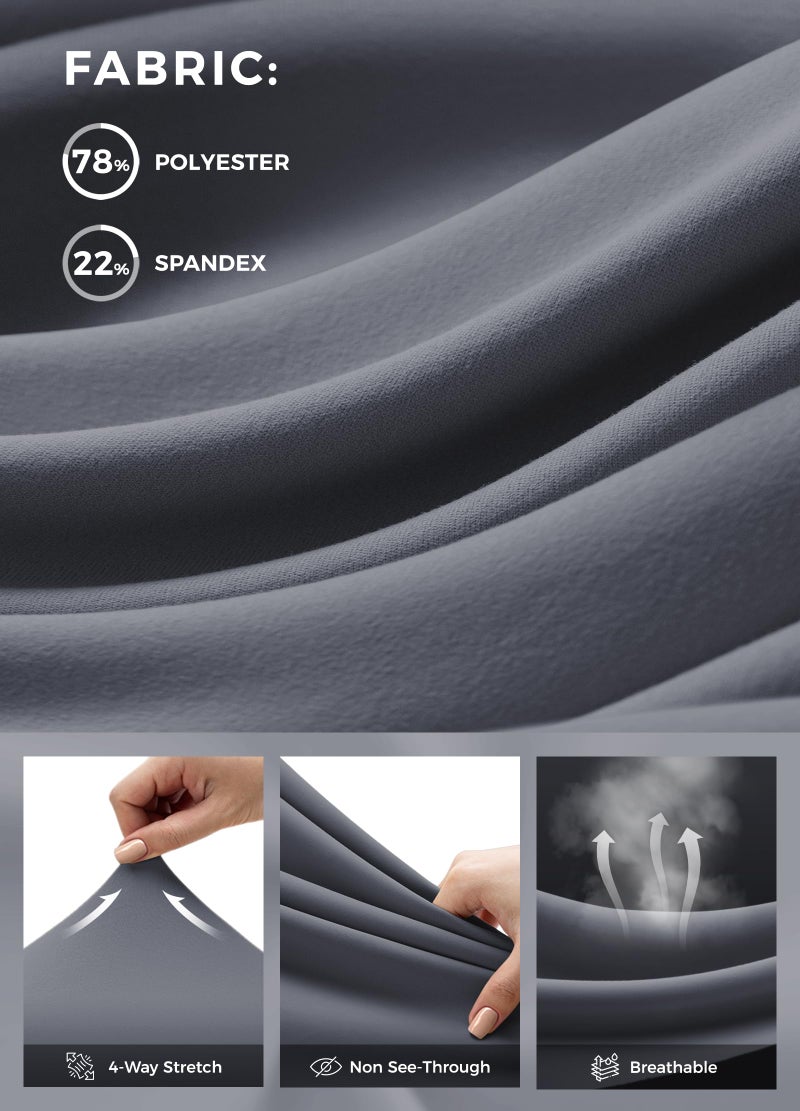 Willit سروال اليوغا النسائي من ويليت بخصر مرتفع، ليغينغز قصيرة الساق، رياضية، لتمارين اللياقة البدنية 21" رمادي L - Image 5