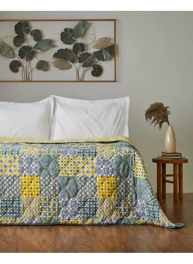 Chumbak  Egypt Patchwork Yellow Comforter- Double Bed  | Best Price UAE