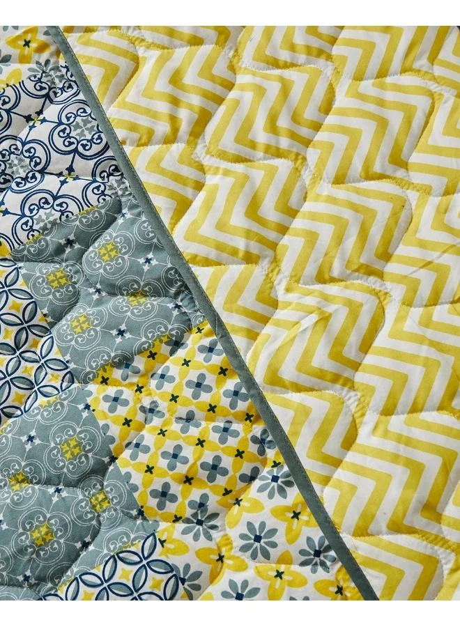 Chumbak  Egypt Patchwork Yellow Comforter- Double Bed  | Best Price UAE