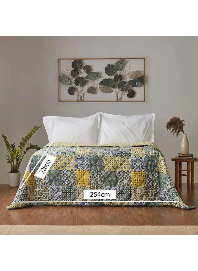 Chumbak  Egypt Patchwork Yellow Comforter- Double Bed  | Best Price UAE