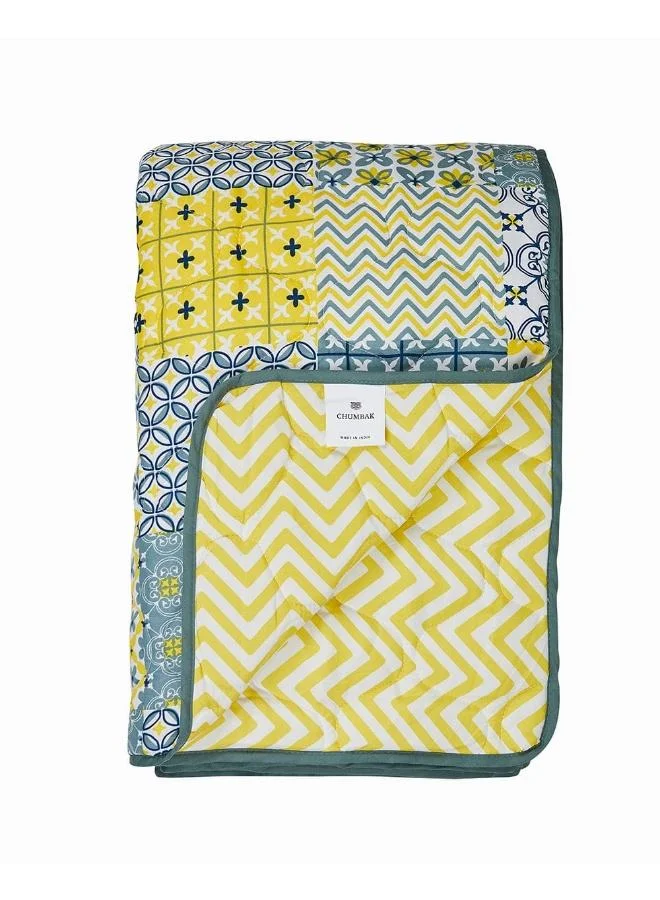 Chumbak  Egypt Patchwork Yellow Comforter- Double Bed  | Best Price UAE