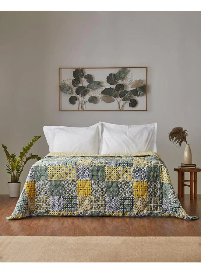 Egypt Patchwork Yellow Comforter- Double Bed