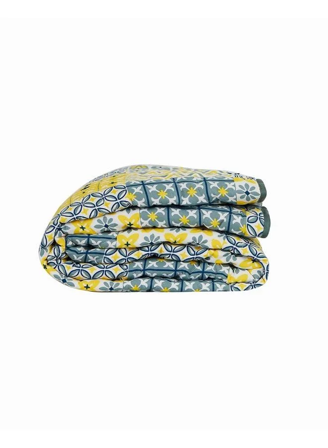 Chumbak  Egypt Patchwork Yellow Comforter- Double Bed  | Best Price UAE