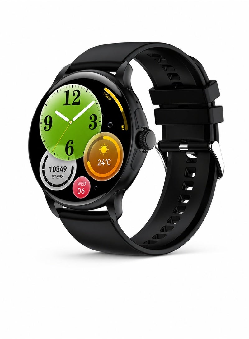 Starfire Smart Watch with 1.43" AMOLED Full Touch Screen, Bluetooth Calling, IP68 Water Resistant Fitness Tracker, Heart Rate & Sleep Monitor, 120 Sports Modes, Magnetic Wireless Charging, Zinc Alloy Body for Android iOS - Black - Image 1