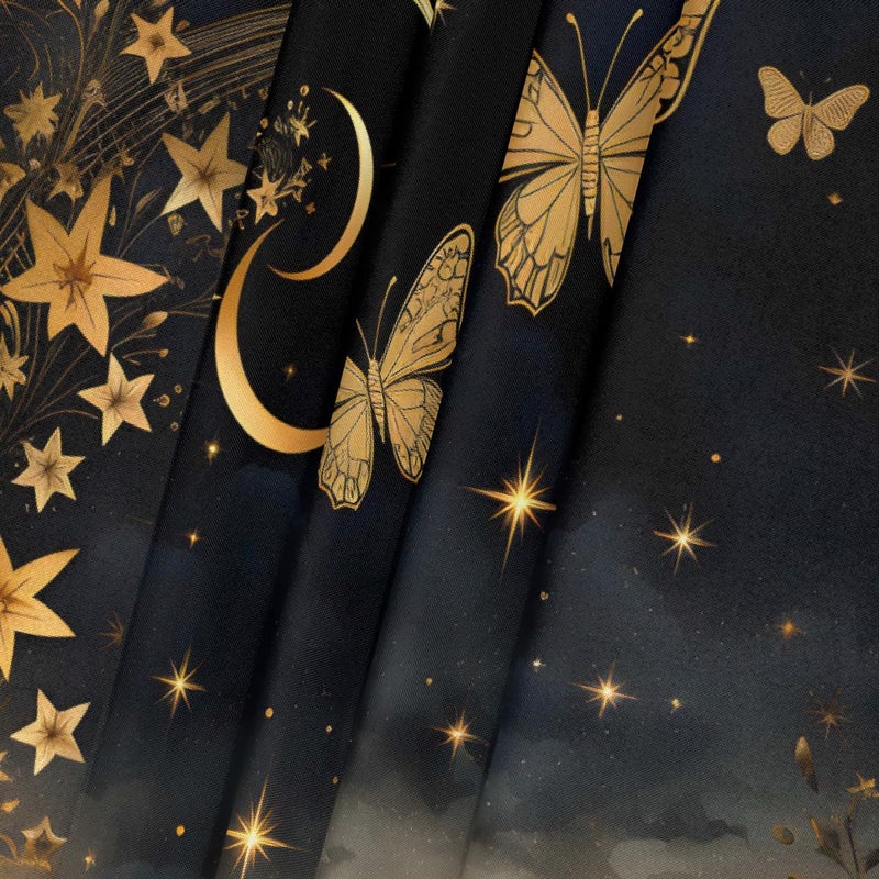 Golden Butterfly Animal Square Fitted Tablecloth Waterproof Elastic Card Table Cover Stretch Wipeable Polyester Square Table Protector for Dining Kitchen Home Outdoor Picnic Decor,34x34inch - Image 2
