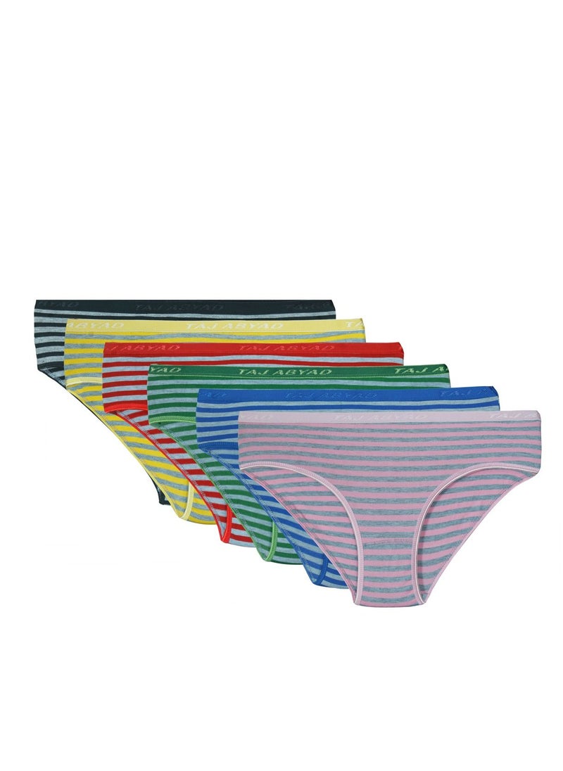 City Rose 6 -Pieces Elastic Briefs Bikini Bottom underwear Cotton Women Multicolor  - Image 1