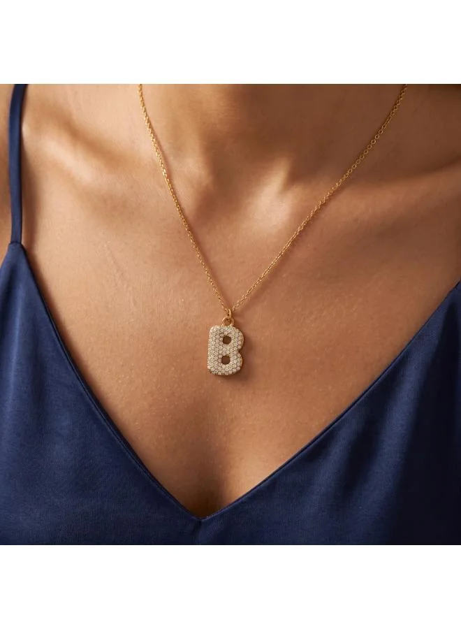 روفو Letter B Bubble Initial Necklace