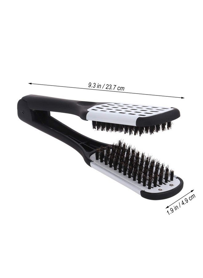 EXCEART Hair Straightening Comb Styling Tools Boar Bristle Double Sided Brush Comb Clamp (Black White) - Image 3