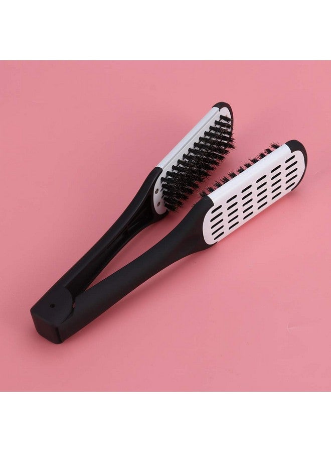 EXCEART Hair Straightening Comb Styling Tools Boar Bristle Double Sided Brush Comb Clamp (Black White) - Image 4