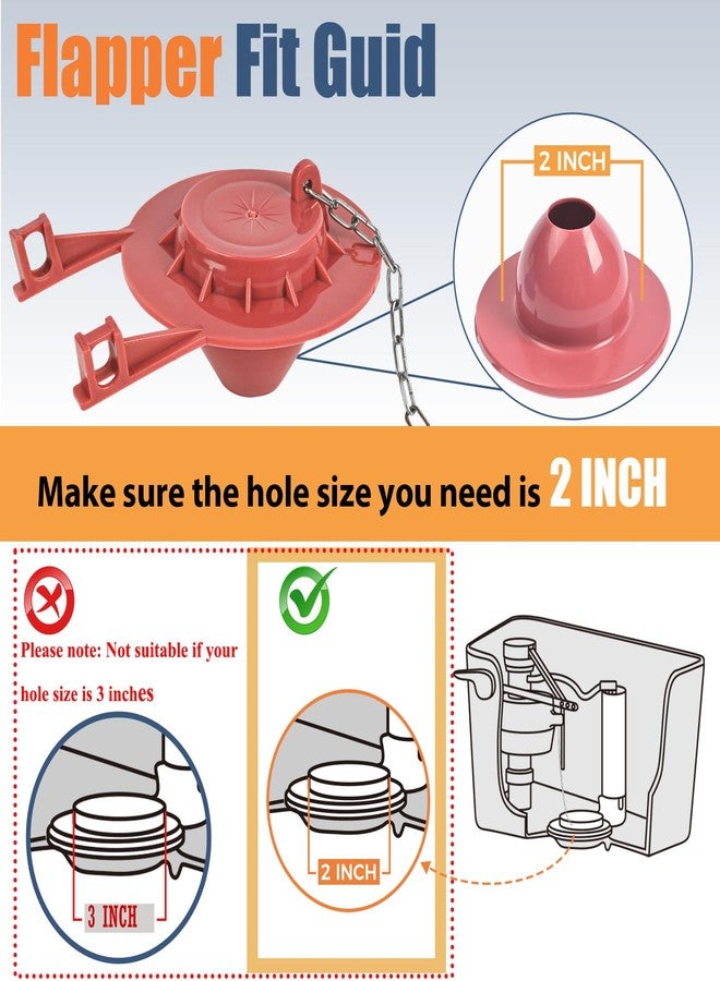Houpeoro Universal Toilet Flusher Replacement Kit, Fill Valve, 2-Inch Flapper, Toilet Handle Lever, Adjustable, Quiet, Easy to Install, Complete Toilet Parts Inside Tank Kit (Red, 1-Pack) - Image 5