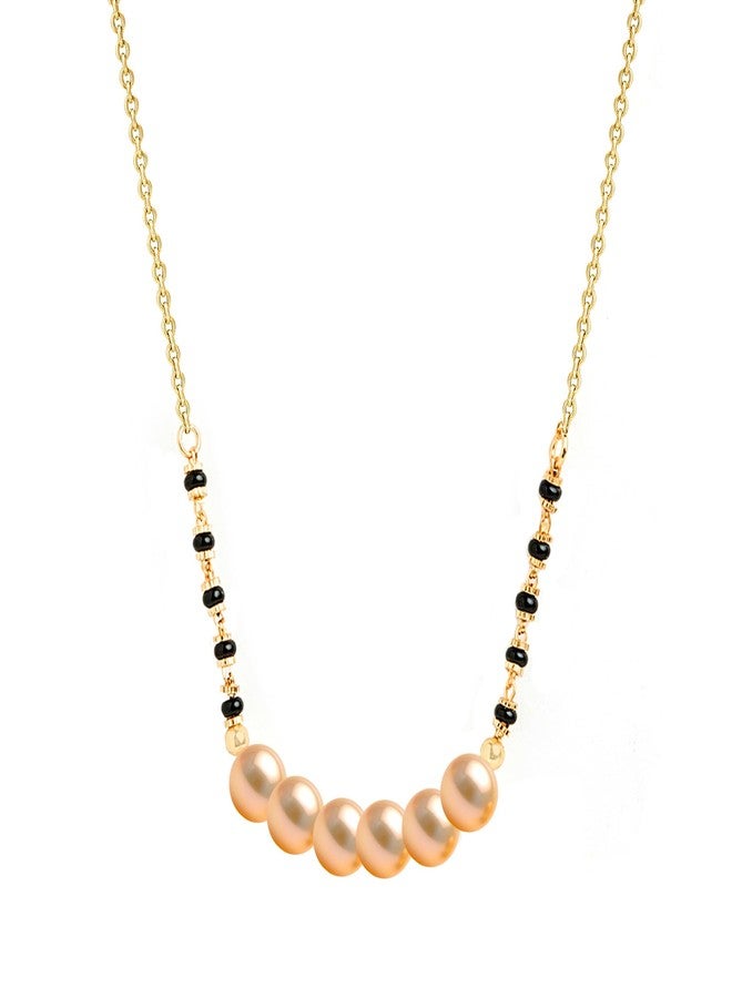 MINUTIAE Gold-Plated Artificial Stones and Beads Mangalsutra for Women's & Girls MNT0397GP_G - Image 1