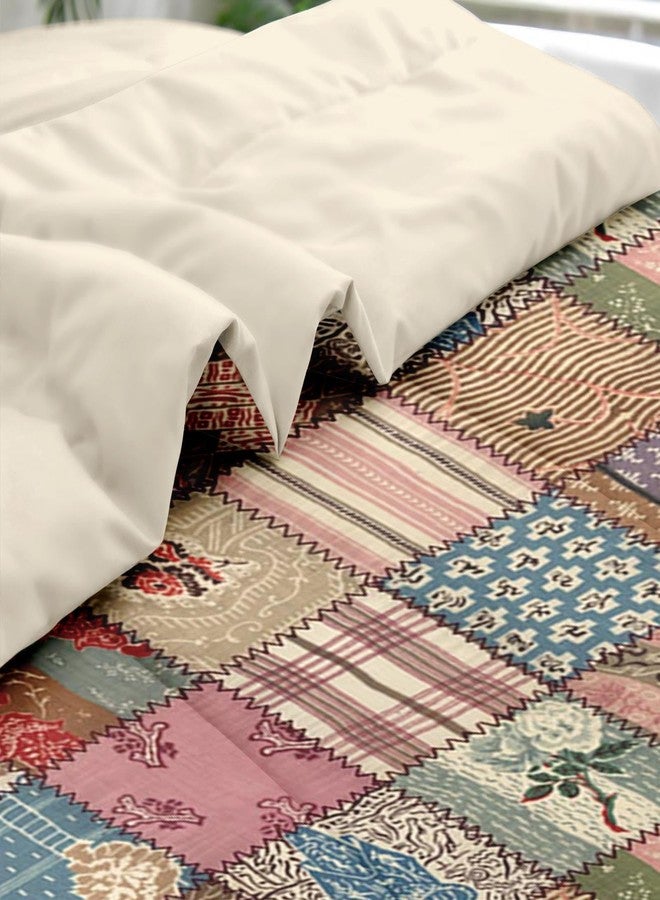Pamnest Comforter Set Queen Size, Country Flower Retro 7 Pcs Bedding for Kids and Adults, Geometric Plaid Patchwork Bed Sheet Sets with Fitted Sheet 2 Pillowcases & 2 Shams for Bedroom Bed Decor - Image 5