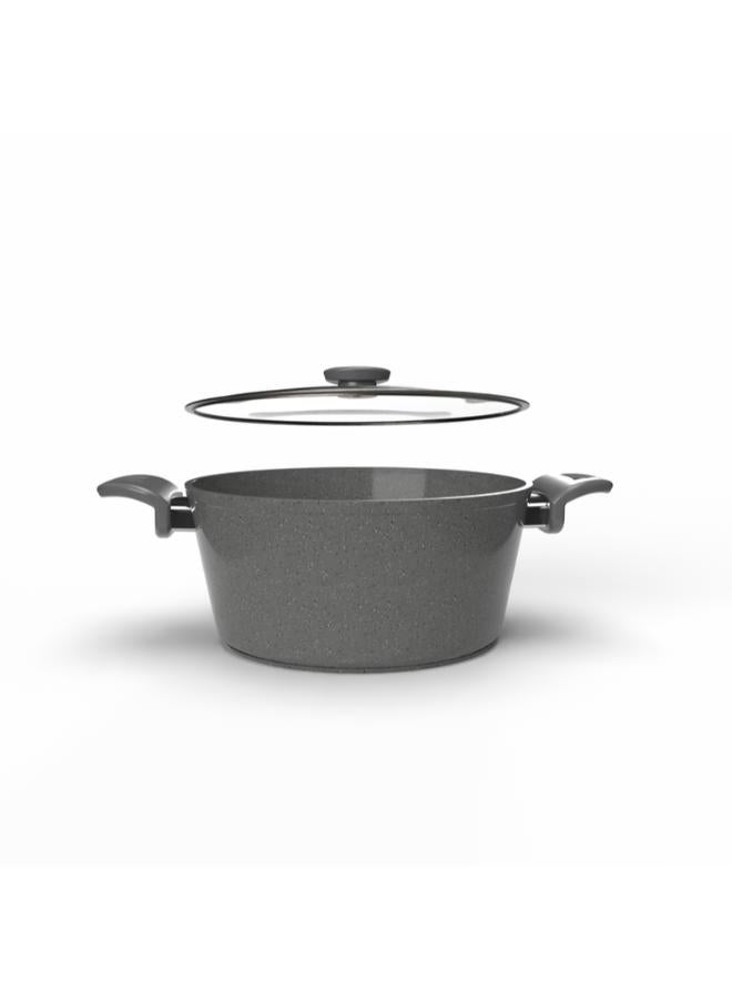 Top Chef Granit Pot glass lid 30 Cm Grey (Suitable For Induction) - Image 2