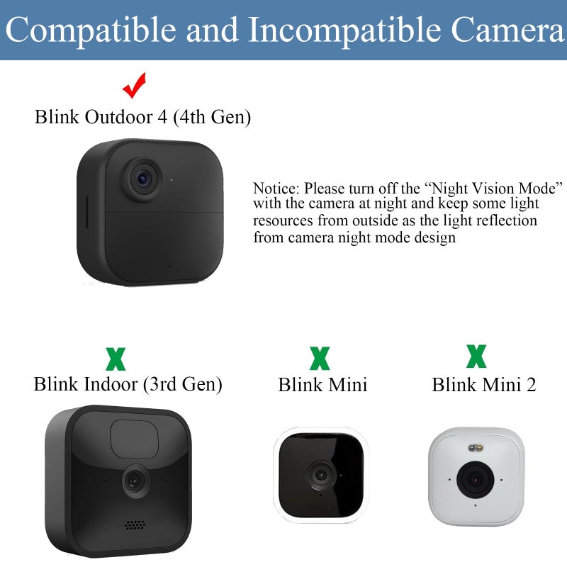 VVHOOY Window Mount Compatible with Blink Outdoor 4 Camera (4th Gen), Secured Camera Glass Wall Holder 20-Degree Angled Mount No Screws, Self-Adhesive Monitoring for Glass Windows/Doors, Black - Image 2