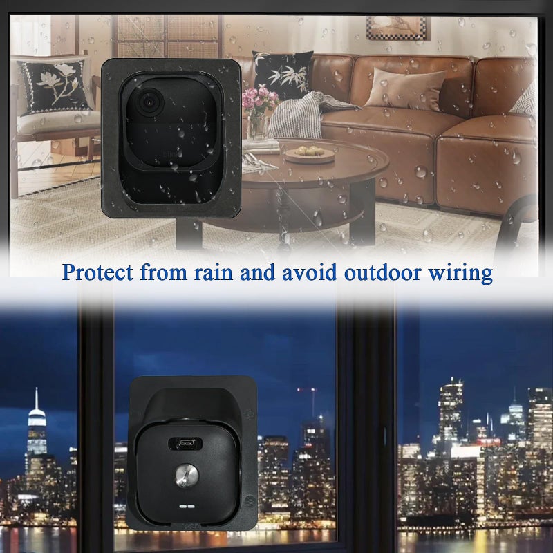 VVHOOY Window Mount Compatible with Blink Outdoor 4 Camera (4th Gen), Secured Camera Glass Wall Holder 20-Degree Angled Mount No Screws, Self-Adhesive Monitoring for Glass Windows/Doors, Black - Image 3