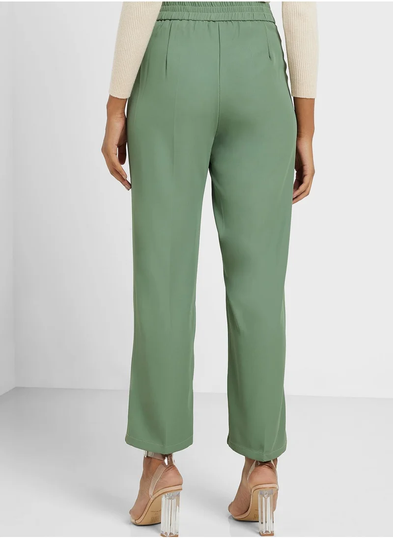 ELLA High Waist Cutout Belted Detail Pants