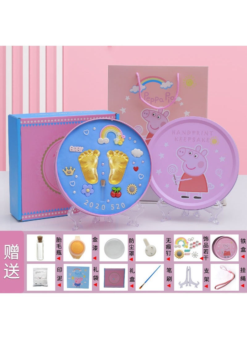 Baby Hand and Foot Ink Pad Fetal Hair Souvenir diy Newborn Baby Handprint Footprint Full Moon Factory Outlet Paige powder box blue mud luxury packaging