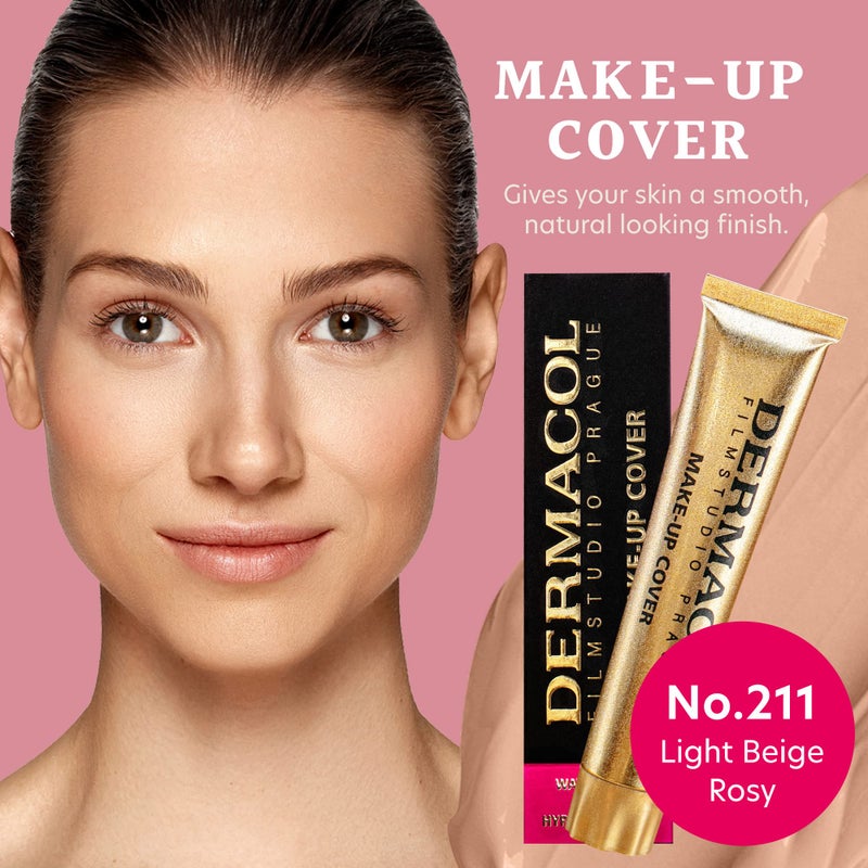 Dermacol - Full Coverage Matte Foundation with SPF 30, Waterproof Foundation for Oily Skin, Acne, & Under Eye Bags, Long-Lasting Makeup, 30g - Shade 211 - Image 2
