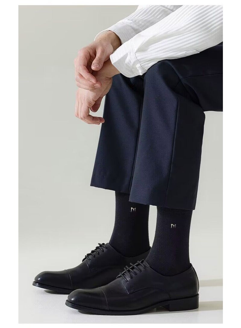 MIIOW 7A antibacterial cotton deodorant cotton socks men's mid-tube socks four seasons business sweat-absorbent breathable pure cotton socks men's socks - Image 3