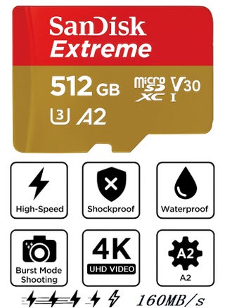 بطاقة Extreme microSDXC microSDXC UHS-I بسعة 512 جيجابايت - pzsku/Z661FBDF5176814F48896Z/45/1750745561/3ac6cf35-dc54-4c6e-87cc-fb0d30e0579b
